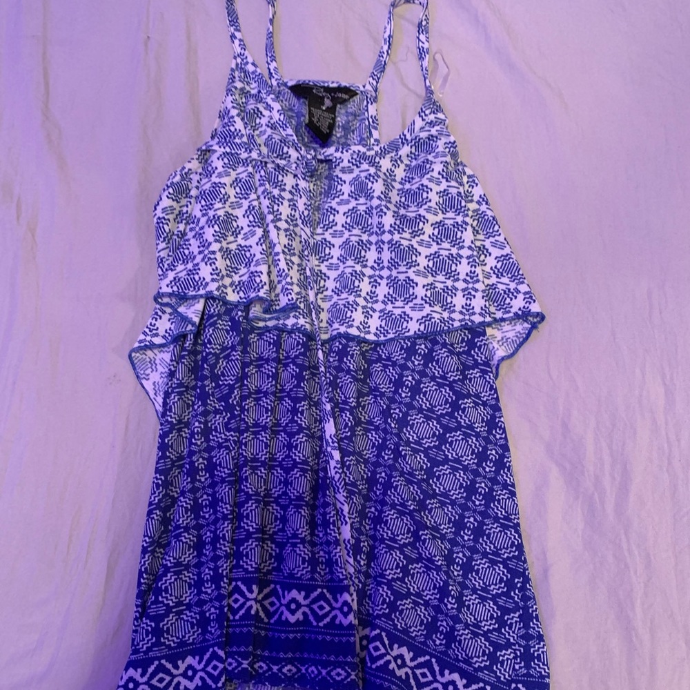 Blue & White Tank Top